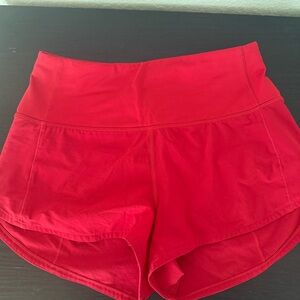 Lululemon Speed Up High Rise Short 2.5” dark red size 4